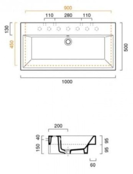 КЕРАМИЧЕСКАЯ РАКОВИНА 100 СМ CATALANO ZERO (110ZE00)