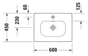 РАКОВИНА 60Х45 СМ DURAVIT VIU, БЕЛЫЙ (0385600000)