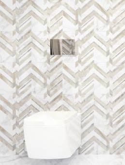 GOLDEN TILE MARMO BIANCO ШЕВРОН 30X60X0,9