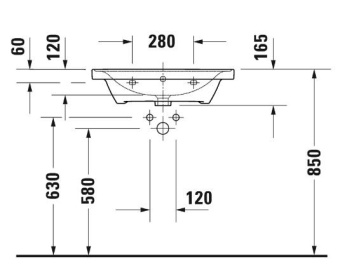 РАКОВИНА 65Х48СМ DURAVIT D-NEO, БЕЛЫЙ (2367650000)