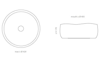 КЕРАМИЧЕСКАЯ РАКОВИНА GLASS DESIGN MODE LUX, GUNMETAL/DARK INOX (MODE40GMDI)