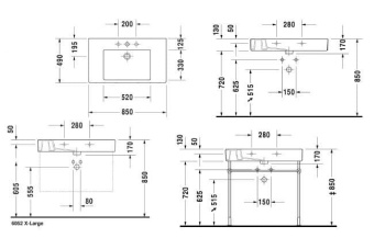 КЕРАМИЧЕСКАЯ РАКОВИНА 85 СМ DURAVIT VERO (0329850041)