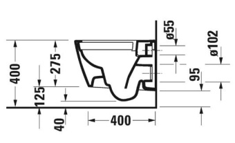 ПОДВЕСНОЙ БЕЗОБОДКОВЫЙ УНИТАЗ DURAVIT RIMLESS VIU, БЕЛЫЙ (2573090000)