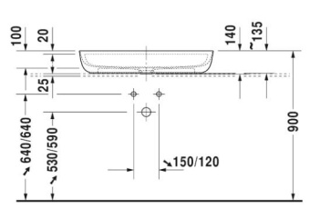 РАКОВИНА 80Х40 СМ DURAVIT LUV, БЕЛЫЙ МАТОВЫЙ (0380802600)