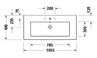 РАКОВИНА 105Х49 СМ DURAVIT WHITE TULIP, БЕЛЫЙ (2363100000)