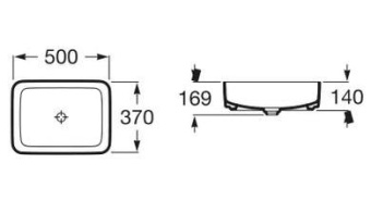 НАКЛАДНАЯ РАКОВИНА ROCA INSPIRA SQUARE 500Х370 (A327530000)