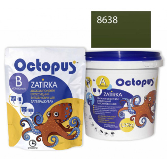 ЭПОКСИДНАЯ ЗАТИРКА OCTOPUS ZATIRKA 2-КОМП. ЦВЕТ ЗЕЛЕНО-ХАКИ 8638 1,25 КГ (8638-1)
