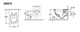 УНИТАЗ ПОДВЕСНОЙ VILLEROY&BOCH SUBWAY 2.0 (56001001)