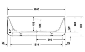 ВАННА КАМЕННАЯ DURAVIT ZENCHA 180Х90 СМ, БЕЛАЯ (700463000000000)