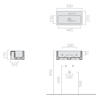РАКОВИНА 50Х27 СМ GALASSIA PLUS DESIGN, БЕЛЫЙ (6031)