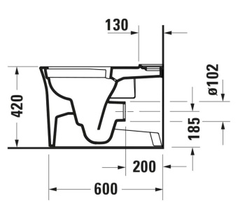 УНИТАЗ ПОДВЕСНОЙ DURAVIT WHITE TULIP, БЕЛЫЙ (2576092000)