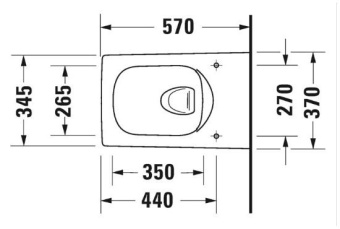 ПОДВЕСНОЙ БЕЗОБОДКОВЫЙ УНИТАЗ DURAVIT RIMLESS VIU, БЕЛЫЙ HYGIENEGLAZE (2511092000)