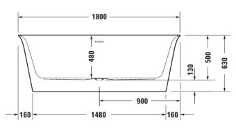 ВАННА АКРИЛОВАЯ DURAVIT WHITE TULIP 180Х90 СМ, БЕЛАЯ (700469000000000)