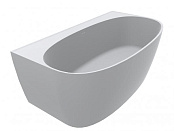 ВАННА ПРИСТЕННАЯ КАМЕННАЯ MIRAGGIO ANNA 160X85 СМ, БЕЛАЯ МАТОВЫЙ (0001611)