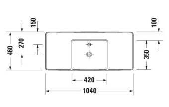 РАКОВИНА 104Х46 СМ DURAVIT BENTO STARCK BOX, БЕЛЫЙ (2381102071)