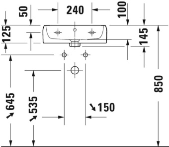 РАКОВИНА 45Х35 СМ DURAVIT QATEGO, БЕЛЫЙ МАТОВЫЙ (0746452060)