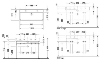 КЕРАМИЧЕСКАЯ РАКОВИНА 100 СМ DURAVIT VERO, БЕЛАЯ (0454100024)