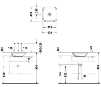 КЕРАМИЧЕСКАЯ РАКОВИНА 43 СМ DURAVIT DURASTYLE (0349430000)