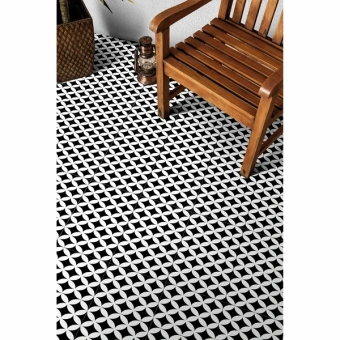 MAYOLICA DISTRICT CIRCLES BLACK 20X20