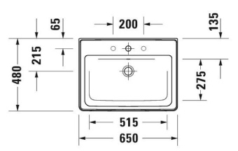 РАКОВИНА 65Х48СМ DURAVIT D-NEO, БЕЛЫЙ (2367650000)