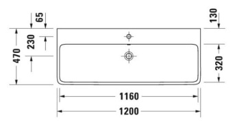 РАКОВИНА 120Х47 СМ DURAVIT QATEGO, БЕЛЫЙ (2382120000)