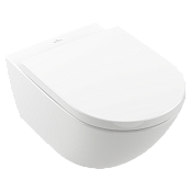 ПОДВЕСНОЙ БЕЗОБОДКОВЫЙ УНИТАЗ VILLEROY&BOCH SUBWAY 3.0 СО СМЫВОМ TWISTFLUSH, WHITE ALPIN CERAMICPLUS (4670TSR1)