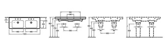 РАКОВИНА 130Х47 VILLEROY&BOCH SUBWAY 2.0, WHITE ALPIN (7175D001)