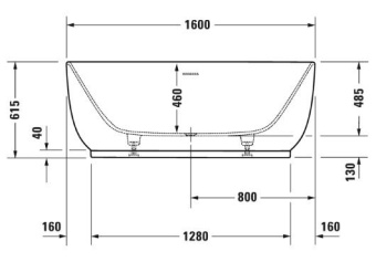 ВАННА КАМЕННАЯ DURAVIT LUV 160Х75 СМ, БЕЛАЯ (700461000000000)