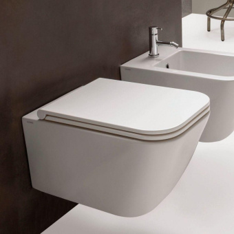 ПОДВЕСНОЙ БЕЗОБОДКОВЫЙ УНИТАЗ GLOBO STONE, БЕЛЫЙ (STS07BI)