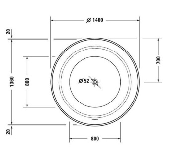 ВАННА АКРИЛОВАЯ DURAVIT WHITE TULIP 140Х140 СМ, БЕЛАЯ (700470000000000)