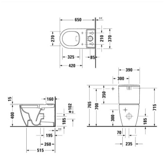 НАПОЛЬНЫЙ МОНОБЛОЧНЫЙ УНИТАЗ DURAVIT SOLEIL BY STARCK, БЕЛЫЙ (2011092000)