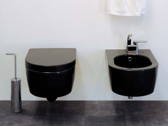 ПОДВЕСНОЙ БЕЗОБОДКОВЫЙ УНИТАЗ FLAMINIA LINK GOCLEAN, BLACK (5051/WCG)