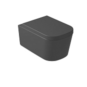 ПОДВЕСНОЙ БЕЗОБОДКОВЫЙ УНИТАЗ GALASSIA MEG11 С КРЫШКОЙ SOFT CLOSE, ЧЕРНЫЙ МАТОВЫЙ (5486NEMT+5455NEMT)