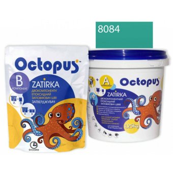 ЭПОКСИДНАЯ ЗАТИРКА OCTOPUS ZATIRKA 2-КОМП. ЦВЕТ ЗЕЛЕНО-МЯТНЫЙ 8084 1,25 КГ (8084-1)