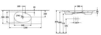 РАКОВИНА ВСТРАИВАЕМАЯ 120Х50 VILLEROY&BOCH ANTAO, STONE WHITE (4A77LBRW)