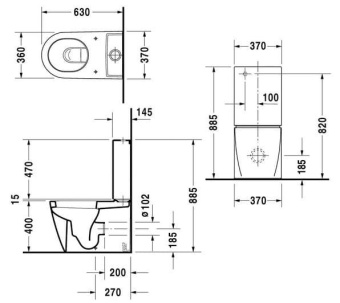 УНИТАЗ-КОМПАКТ DURAVIT STARCK 2 (2145090000)
