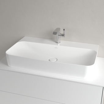РАКОВИНА НАКЛАДНАЯ 80Х47 VILLEROY&BOCH FINION, STONE WHITE (41688CRW)