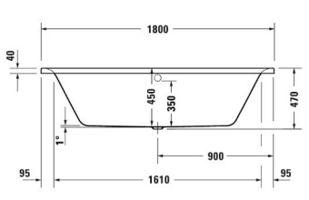 ВАННА АКРИЛОВАЯ DURAVIT SOLEIL BY STARCK 180Х80 СМ, БЕЛАЯ (700503000000000)