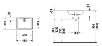 КЕРАМИЧЕСКАЯ РАКОВИНА 43 СМ DURAVIT VERO (0330430000)