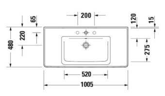 РАКОВИНА 100,5Х48 СМ DURAVIT D-NEO, БЕЛЫЙ (2367100060)