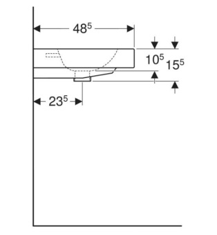 УМЫВАЛЬНИК НАКЛАДНОЙ 750 ММ GEBERIT ICON, БЕЛЫЙ (124575000)