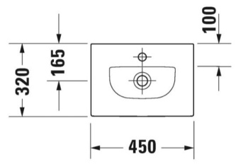 РАКОВИНА 45Х32 СМ DURAVIT VIU, БЕЛЫЙ (0733450041)