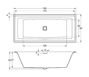 ВАННА АКРИЛОВАЯ RIHO STILL SQUARE PLUG&PLAY 180X80 СМ (B099030005)