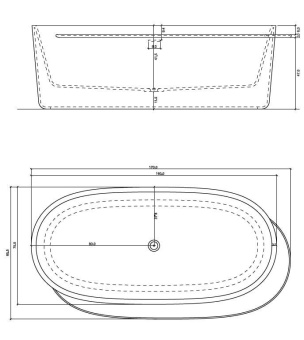 ВАННА КАМЕННАЯ EX.T PLATEAU 160X75 СМ (EXVAPLAT/MEDX)