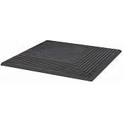 PARADYZ KLINKIER SEMIR GRAFIT STOPNICA RYFLOWANA NAROZNA STRUKTURALNA 30x30