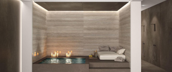 FMG MARMI MAXFINE TRAVERTINO CLASSICO LUCIDATO 75X150