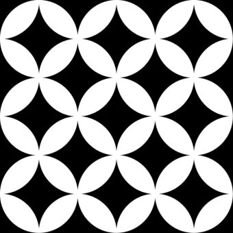 MAYOLICA DISTRICT CIRCLES BLACK 20X20