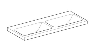 РАКОВИНА ПОДВЕСНАЯ ДВОЙНАЯ 1200 ММ GEBERIT ICON LIGHT, БЕЛЫЙ (501.838.00.7)