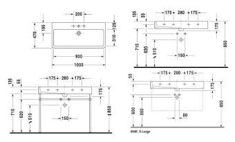 КЕРАМИЧЕСКАЯ РАКОВИНА 100 СМ DURAVIT VERO, БЕЛАЯ (0454100041)