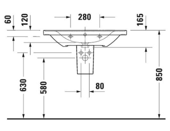 РАКОВИНА 80Х48СМ DURAVIT D-NEO, БЕЛЫЙ (2367800000)
